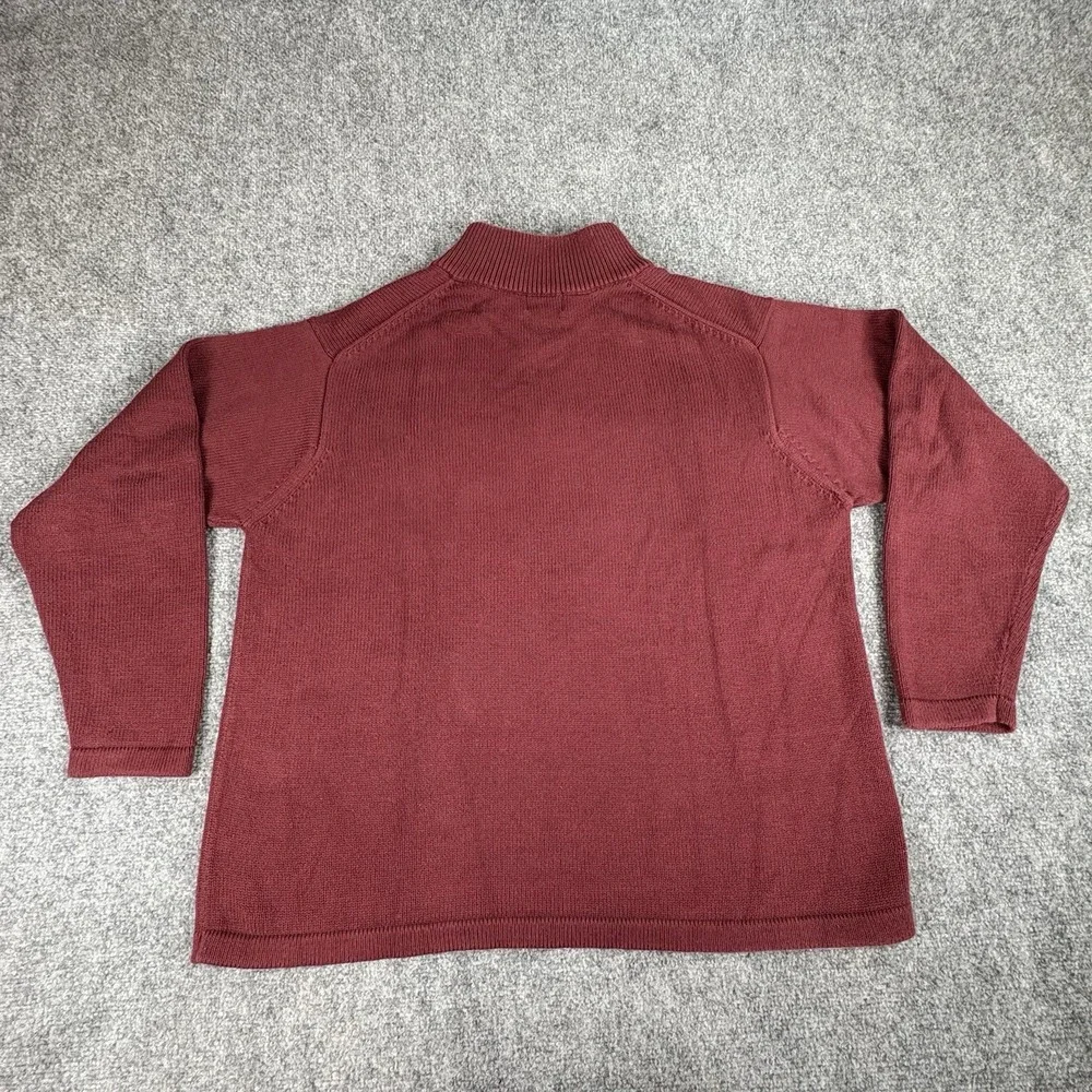 Vintage Y2K L.L.Bean Quarter Zip Sweater Men's L Red Preppy Outdoor Academia 90s